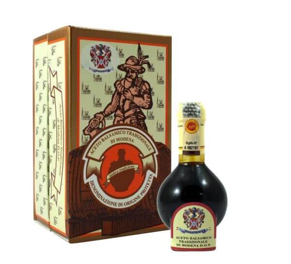 aceto balsamico tradizionale di modena in glasflasche mit karton von acetaia malpighi aus modena