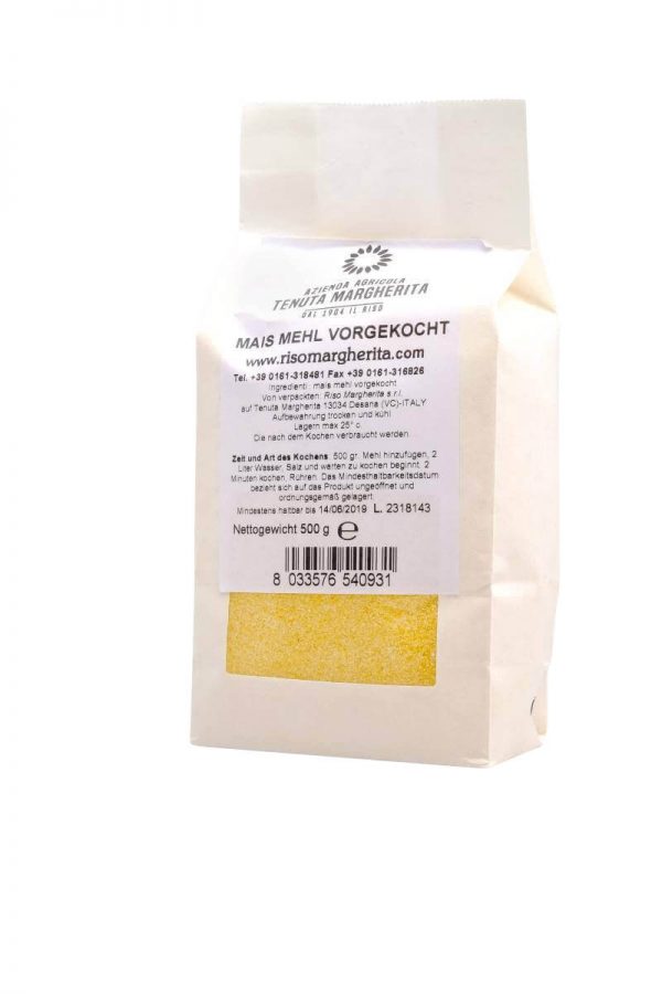 polenta maismehl vorgekocht von der tenuta margherita in 500 gramm verpackung