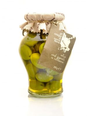 grüne oliven in salzlake vom familienbetrieb agnoni im latium 580 ml