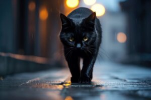 schwarze katze