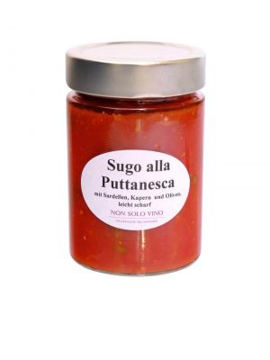 sugo alla puttanesca tomatensugo mit sardellen, kapern und oliven leicht scharf hausgemacht von non solo vino