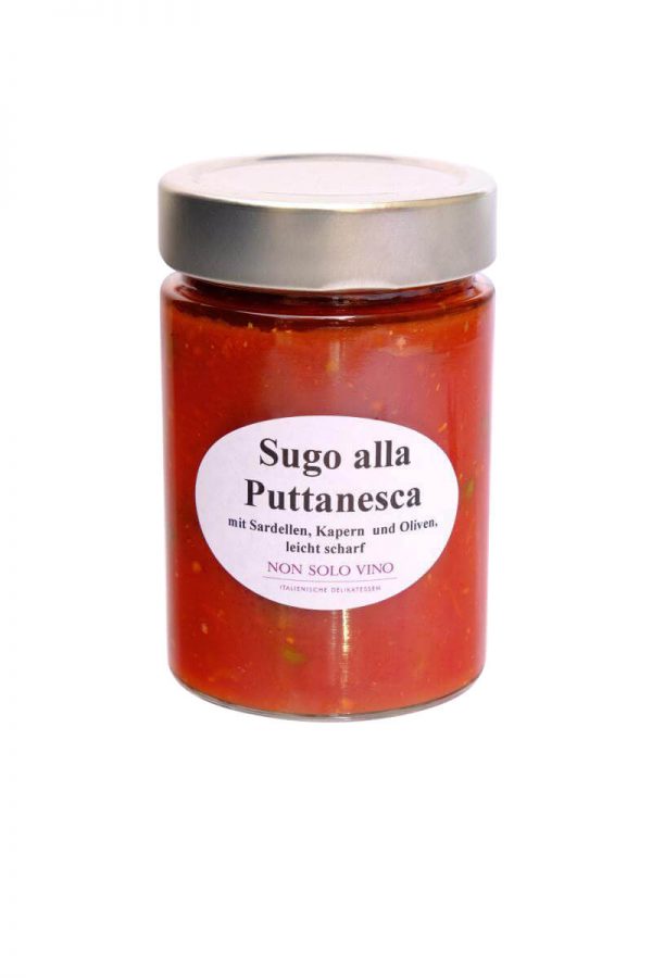 sugo alla puttanesca tomatensugo mit sardellen, kapern und oliven leicht scharf hausgemacht von non solo vino
