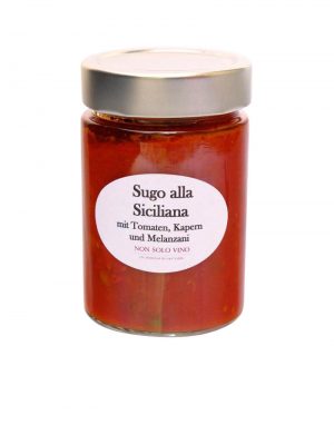 sugo alla siciliana tomatensugo mit melanzani kapern oliven und pinienkernen hausgemacht von non solo vino